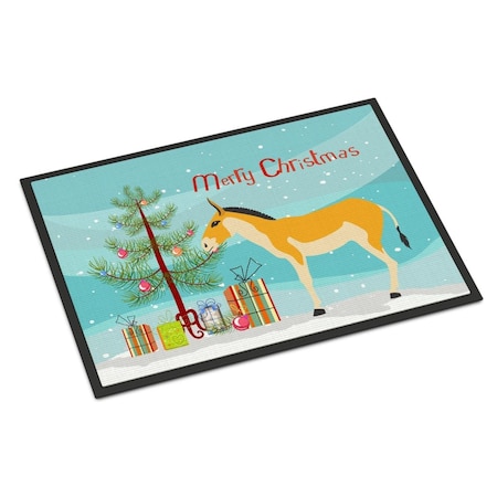 Carolines Treasures Turkmenian Kulan Donkey Christmas Indoor or Outdoor Mat - 18 x 27 in. BB9221MAT